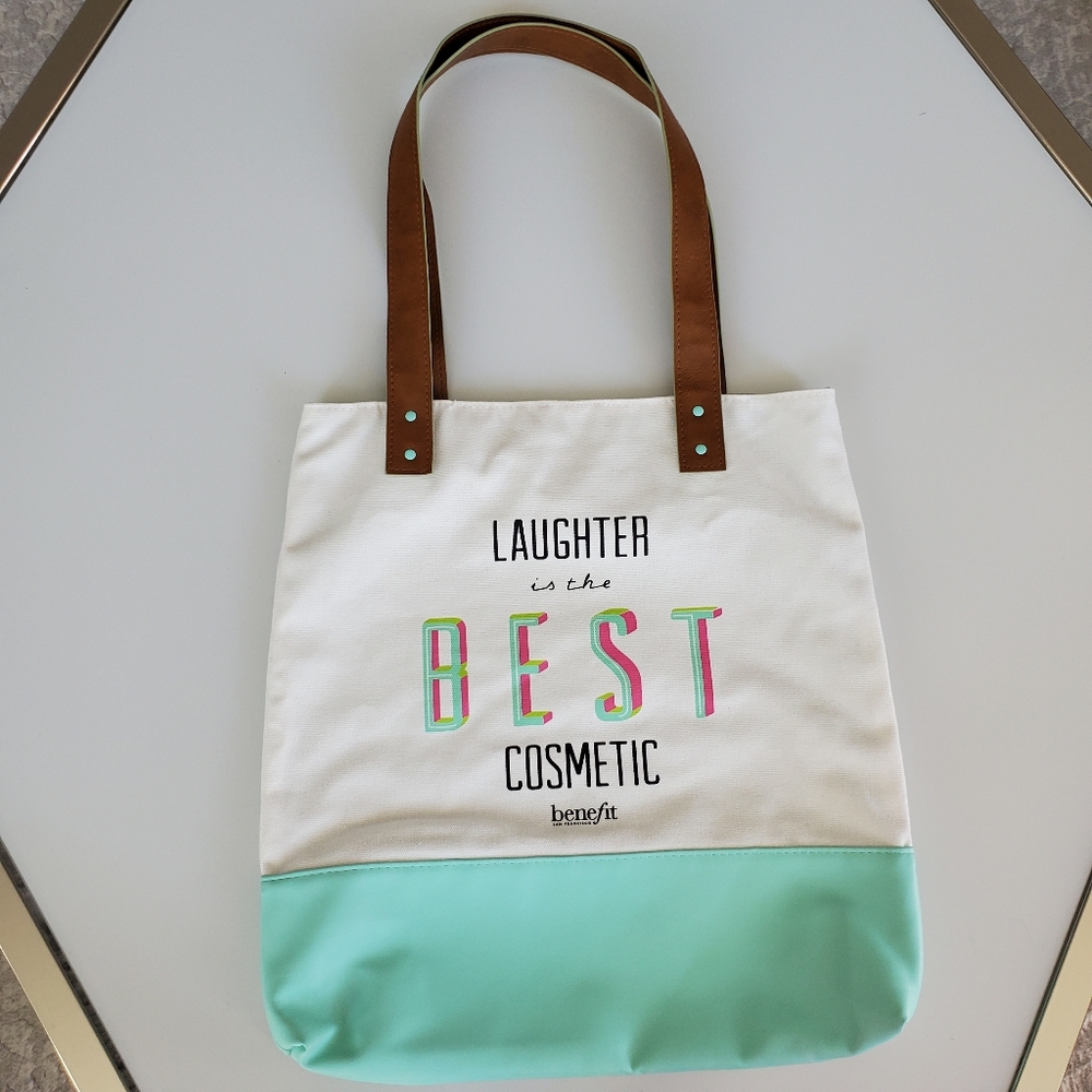 Benefit graphic tote bag
